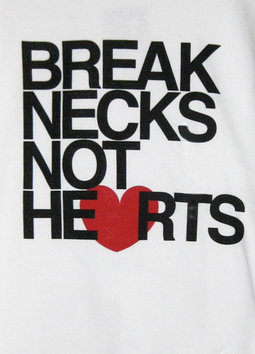 Break Necks Not Hearts Crewneck Sweatshirt in White by AiReal - Click Image to Close